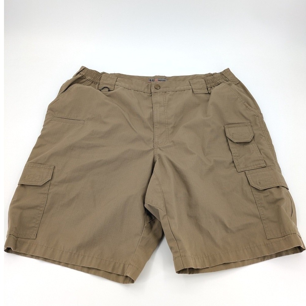 5.11 Tactical Taclite Pro Shorts Men 42 Tan Cargo Ripstop Style 73308 11" Inseam